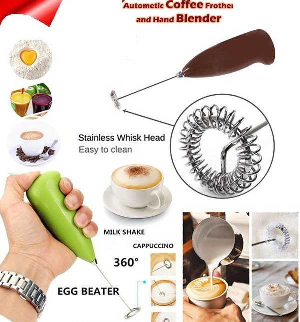 Coffee Beater – Electric Handle Coffee Milk Egg Beater (random Color)